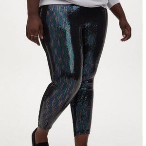 NWT FULL LENGTH SIGNATURE WAIST SEQUIN LEGGING Sz 00/10 M/L